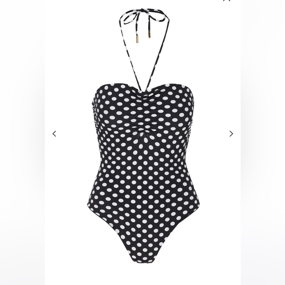 Saint Laurent Dotted Bustier Swimsuit / 1 M